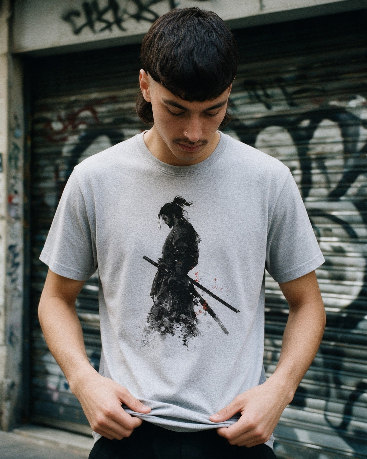 Dharma T-Shirt in Sport Grey worn on the street β Urban Kong