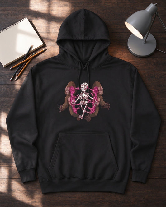 Kong Anatomy Hoodie flat lay — Urban Kong