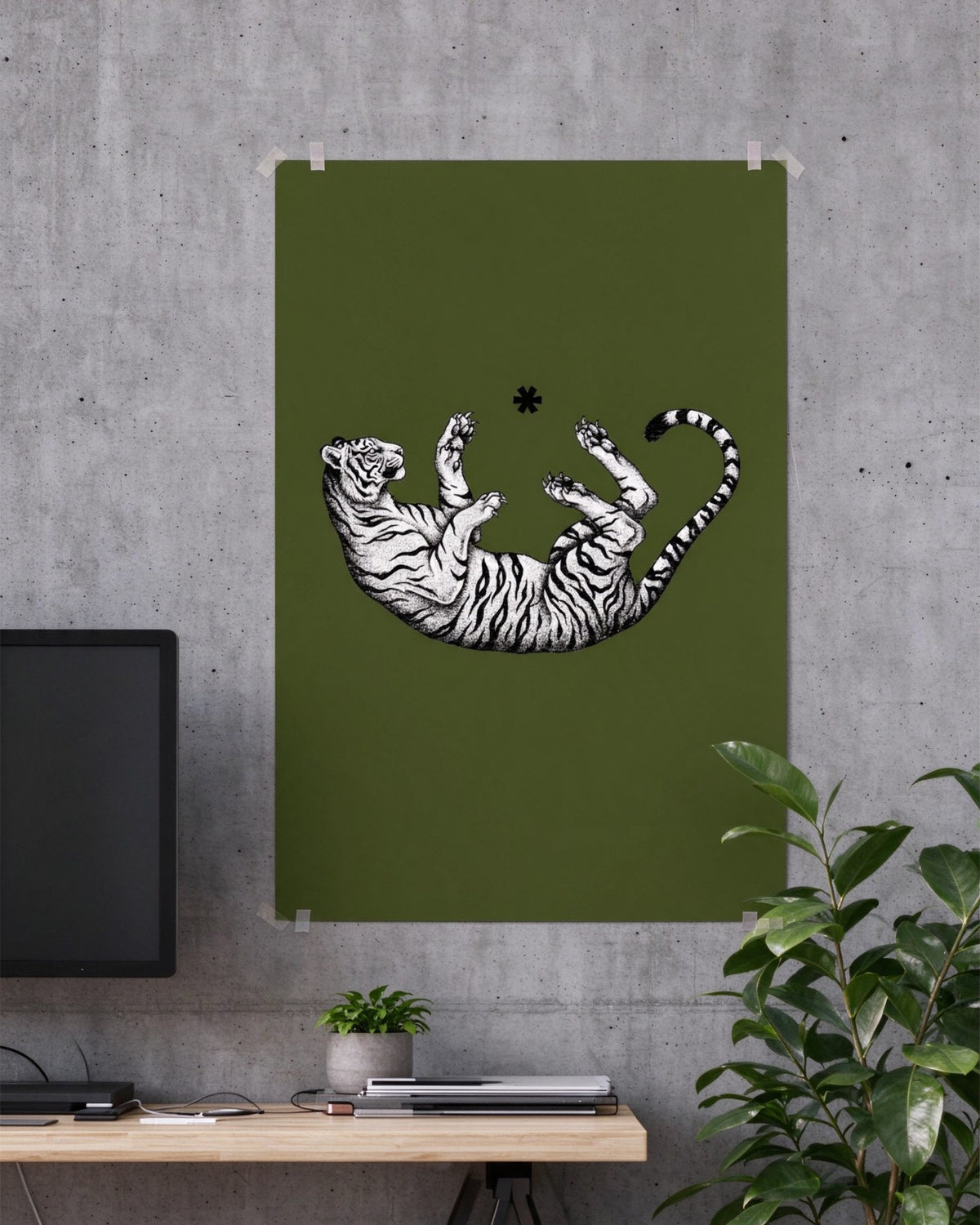 Falling Tiger Poster in use — Urban Kong