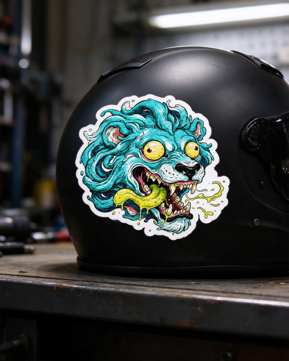 Psycho Lion Sticker in use — Urban Kong