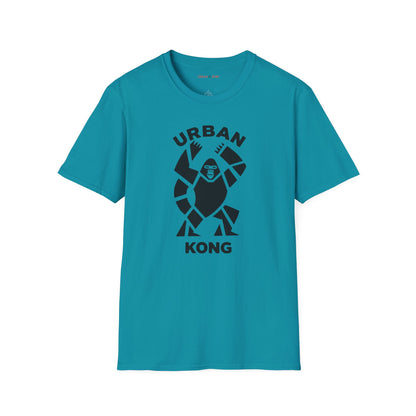 Turquoise streetwear t-shirt featuring a stylised graphic of a roaring gorilla in black 'URBAN' text above his head and  'KONG' below.