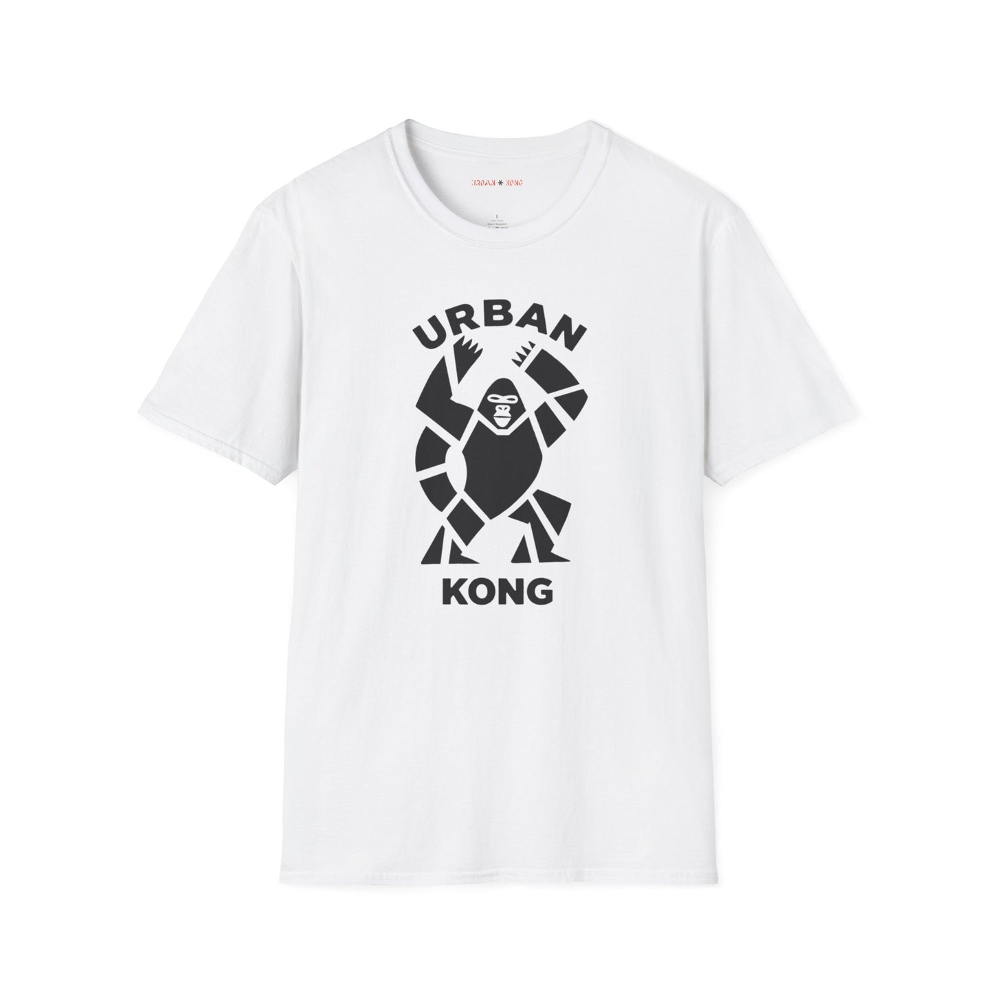 White streetwear t-shirt featuring a stylised graphic of a roaring gorilla in black 'URBAN' text above his head and  'KONG' below.