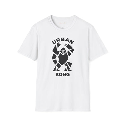 White streetwear t-shirt featuring a stylised graphic of a roaring gorilla in black 'URBAN' text above his head and  'KONG' below.