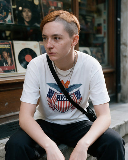 American Kong T-Shirt in White worn on the street — Urban Kong