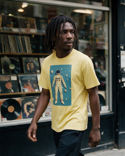Back to Gravity T-Shirt in Daisy worn on the street — Urban Kong