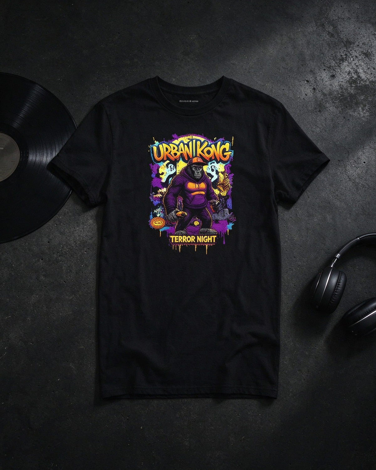 Black Urban Kong T-Shirt still life — Urban Kong