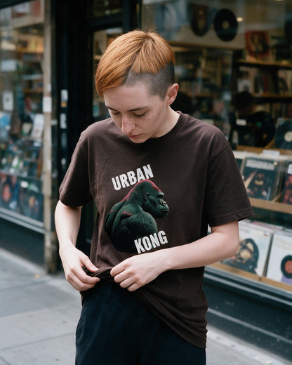 Captain Kong T-Shirt in Dark Chocolate worn on the street — Urban Kong