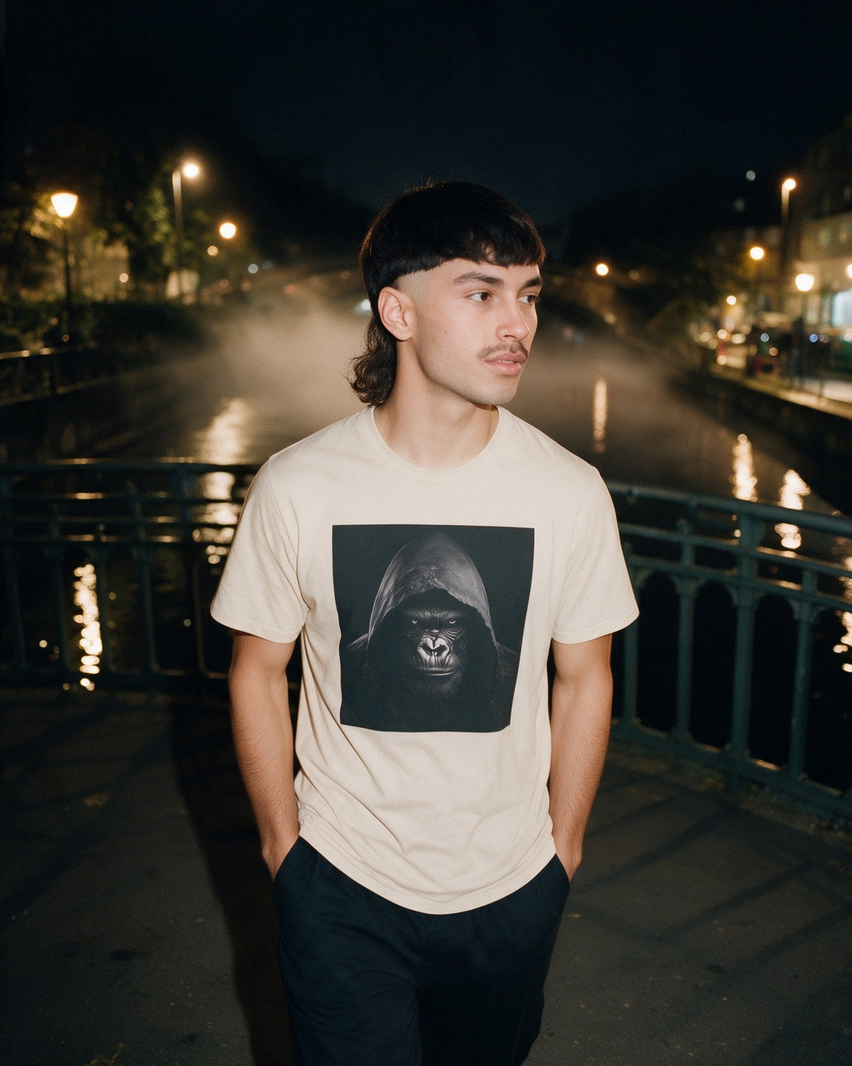 Channel the Force T-Shirt in Sand worn on the street — Urban Kong