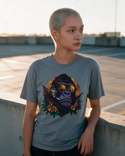Chill Kong T-Shirt in Ice Grey worn on the street — Urban Kong