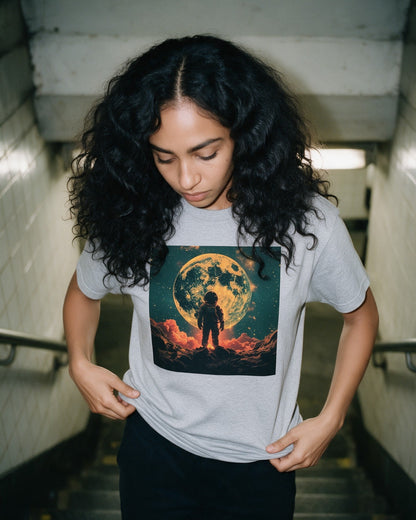 Cosmic Jungle T-Shirt in Sport Grey worn on the street — Urban Kong