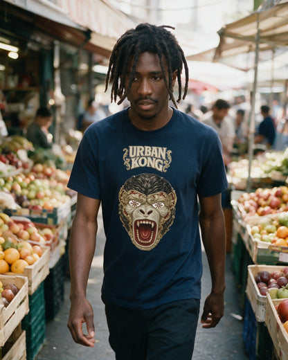 Baroque mask T-Shirt worn on the street — Urban Kong