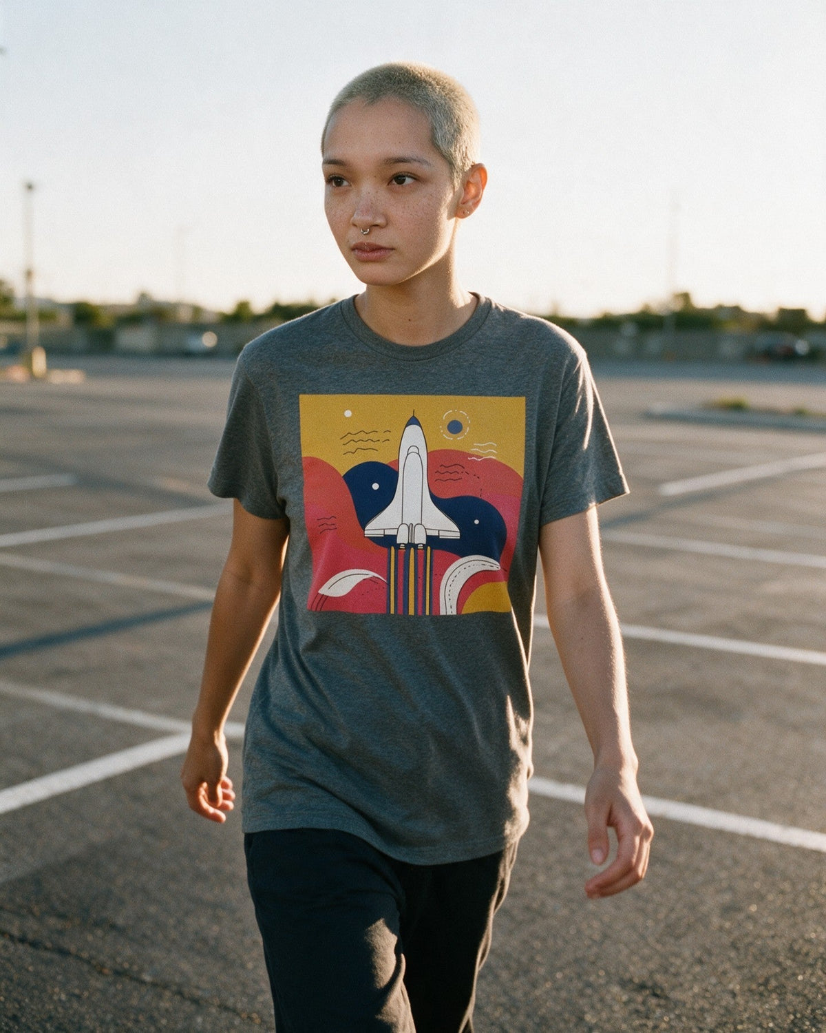 Cosmic Trip T-Shirt worn on the street — Urban Kong