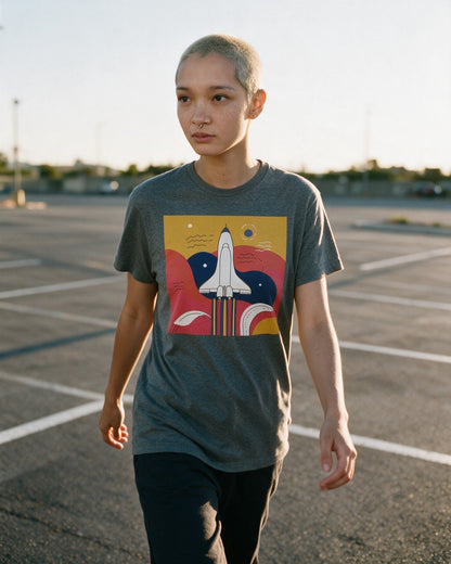 Cosmic Trip T-Shirt worn on the street — Urban Kong