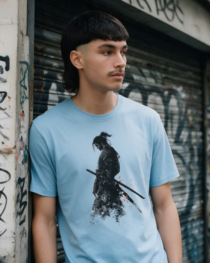 Dharma T-Shirt in Light Blue worn on the street — Urban Kong