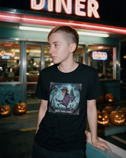 Escape from the darkness T-shirt in Black worn on the street — Urban Kong