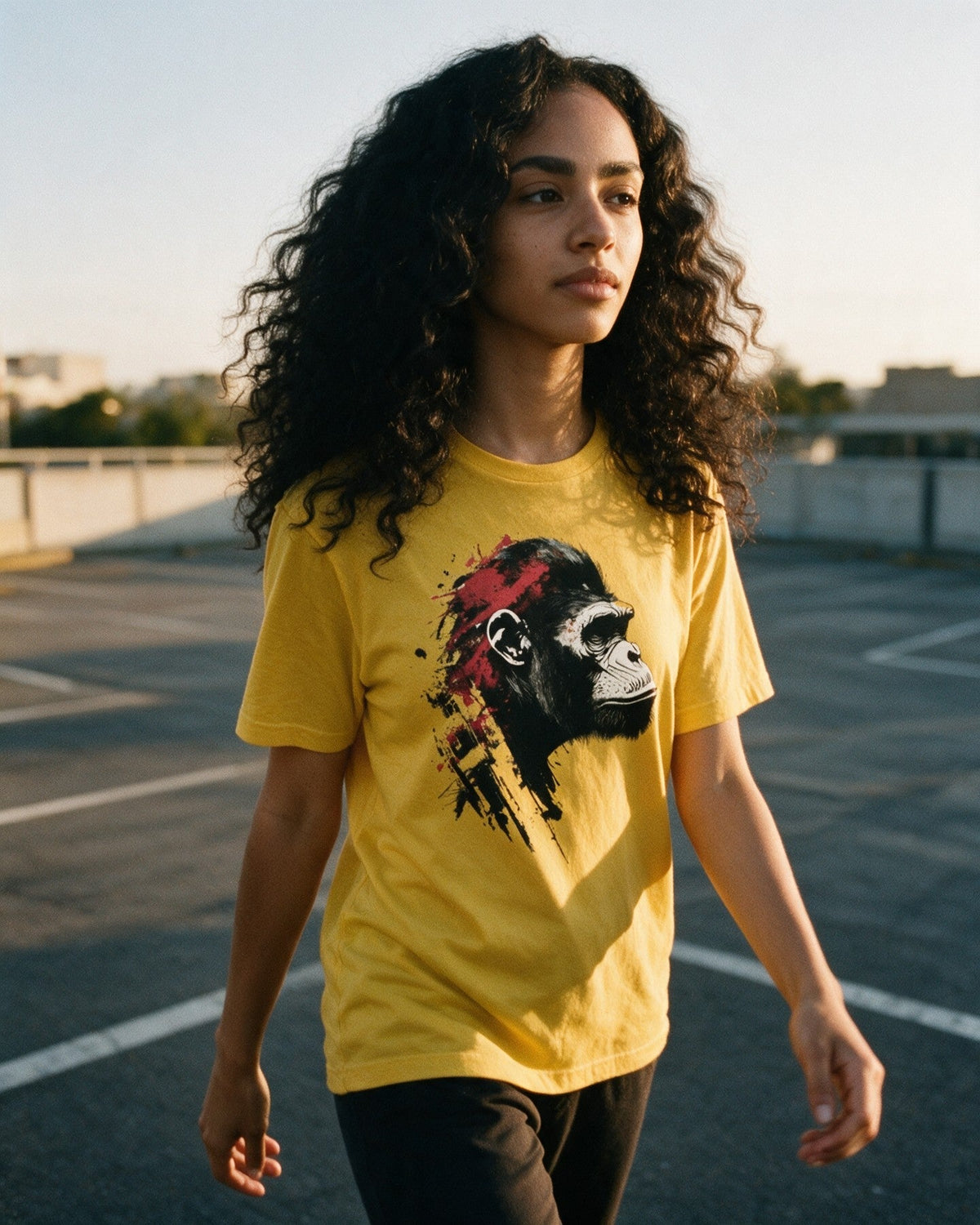 Facing Future T-Shirt worn on the street — Urban Kong