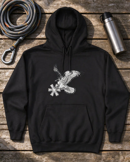 Falcon Strike Hoodie flat lay — Urban Kong