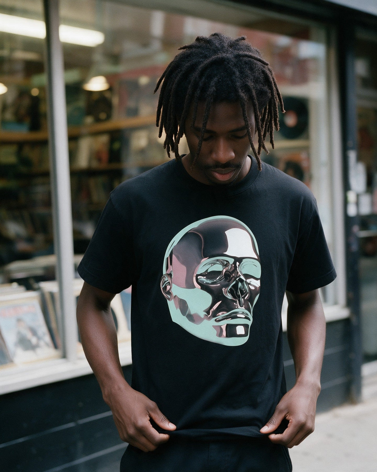 Forged for Glory T-Shirt in Black worn on the street — Urban Kong