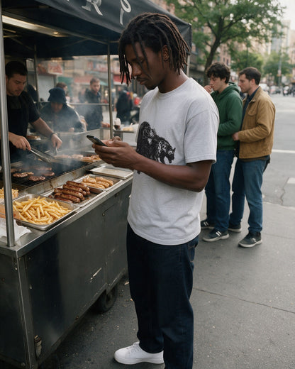 Horror Fusion II T-Shirt in Sport Grey worn on the street — Urban Kong
