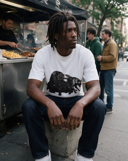 Horror Fusion II T-Shirt in White worn on the street — Urban Kong