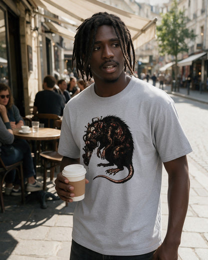 Horror Rat T-Shirt in Sport Grey worn on the street — Urban Kong