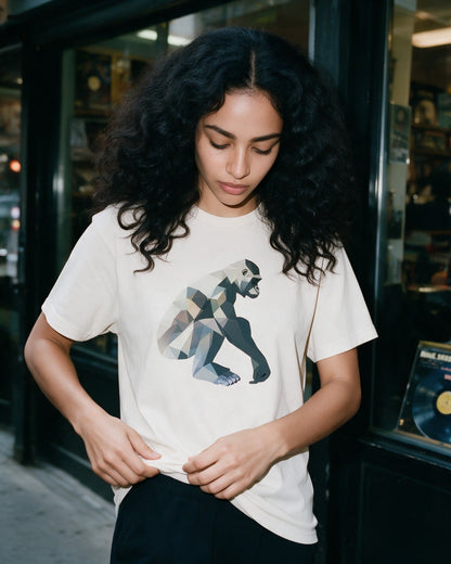 Humble Power T-Shirt in Natural worn on the street — Urban Kong