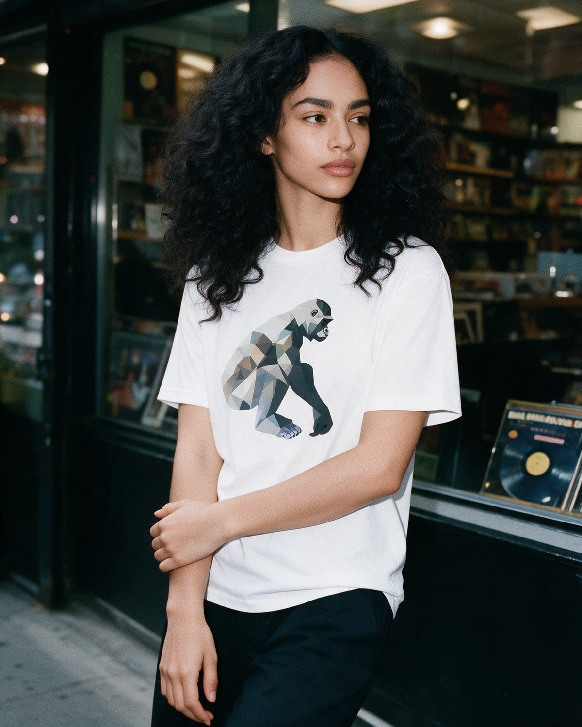 Humble Power T-Shirt in White worn on the street — Urban Kong
