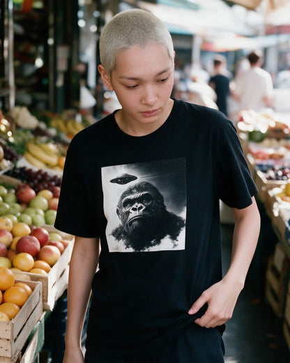In My Head T-Shirt in Black worn on the street — Urban Kong