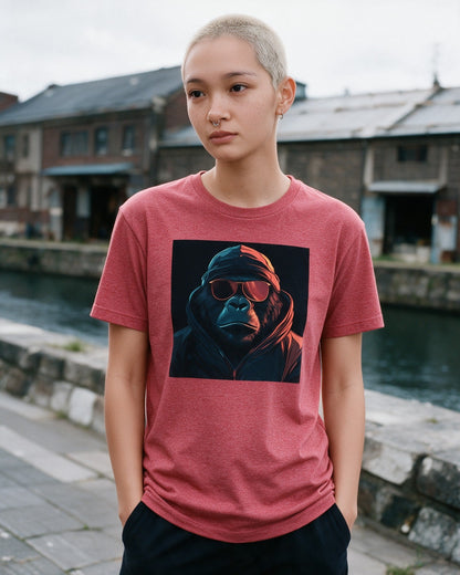 InKongnito T-Shirt in Heather Red worn on the street — Urban Kong