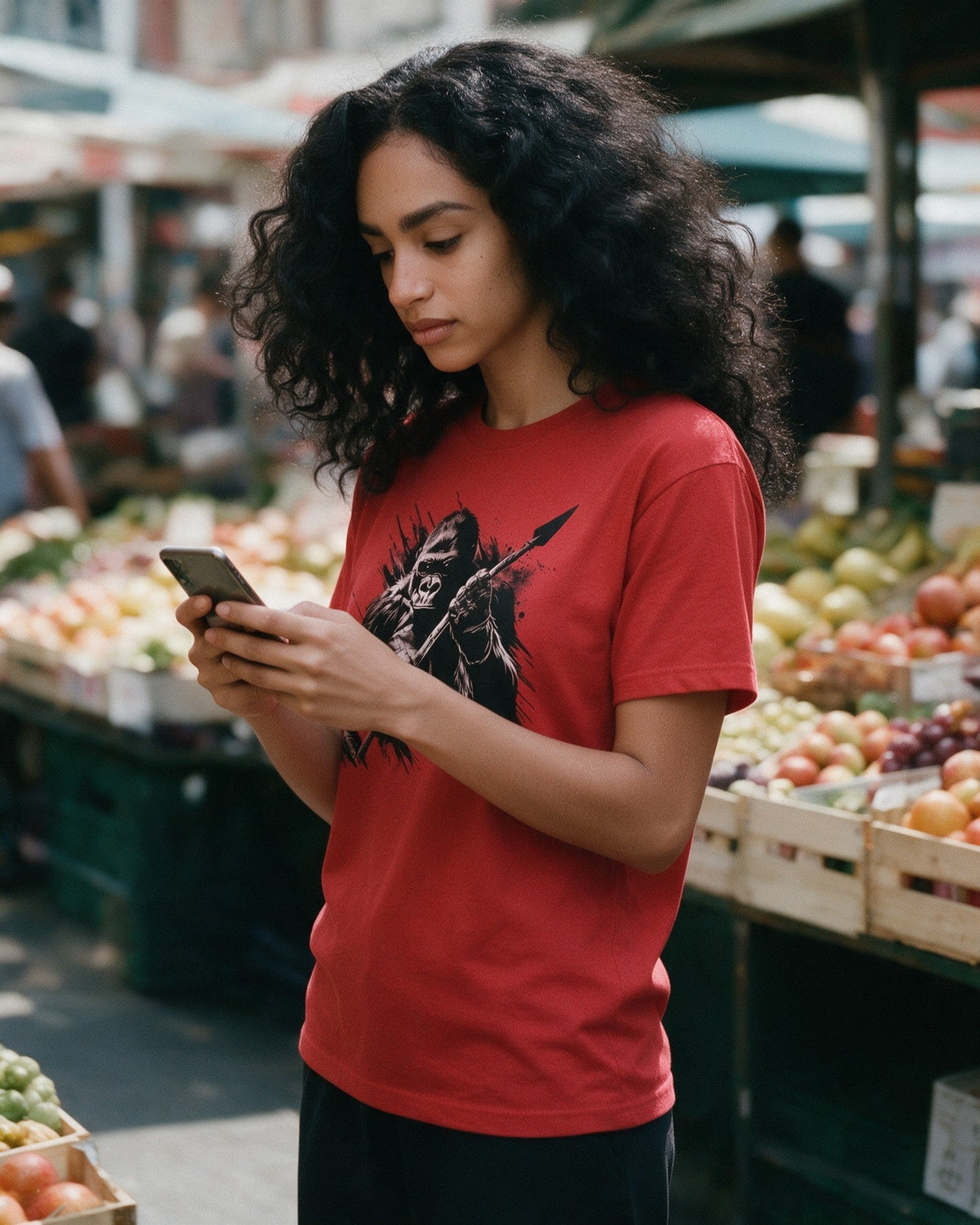 Inner Strength T-Shirt in Red worn on the street — Urban Kong