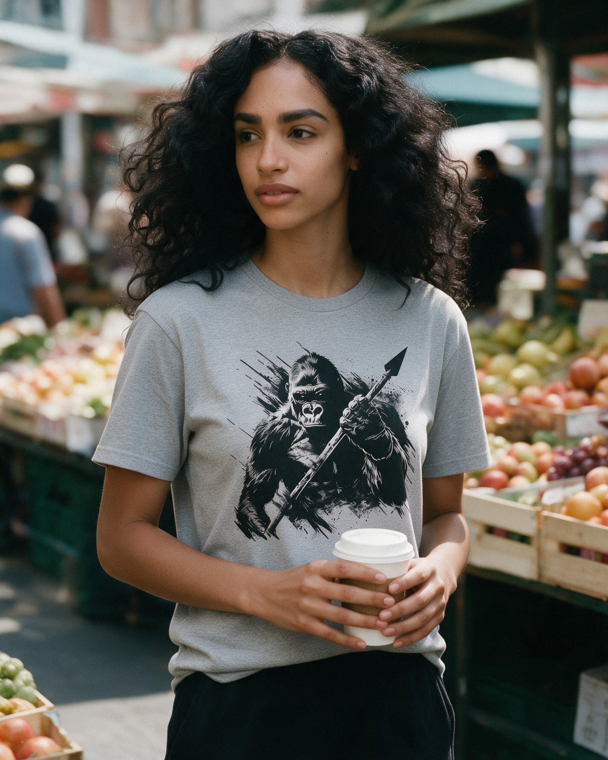 Inner Strength T-Shirt in Sport Grey worn on the street — Urban Kong