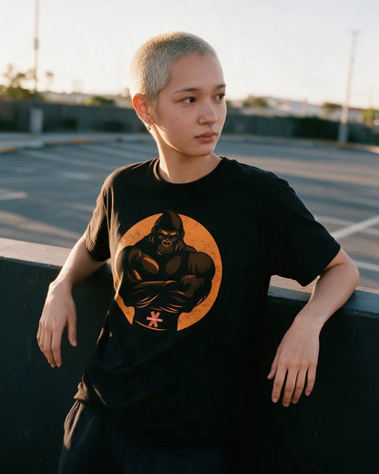 Iron Kong T-Shirt in Black worn on the street — Urban Kong