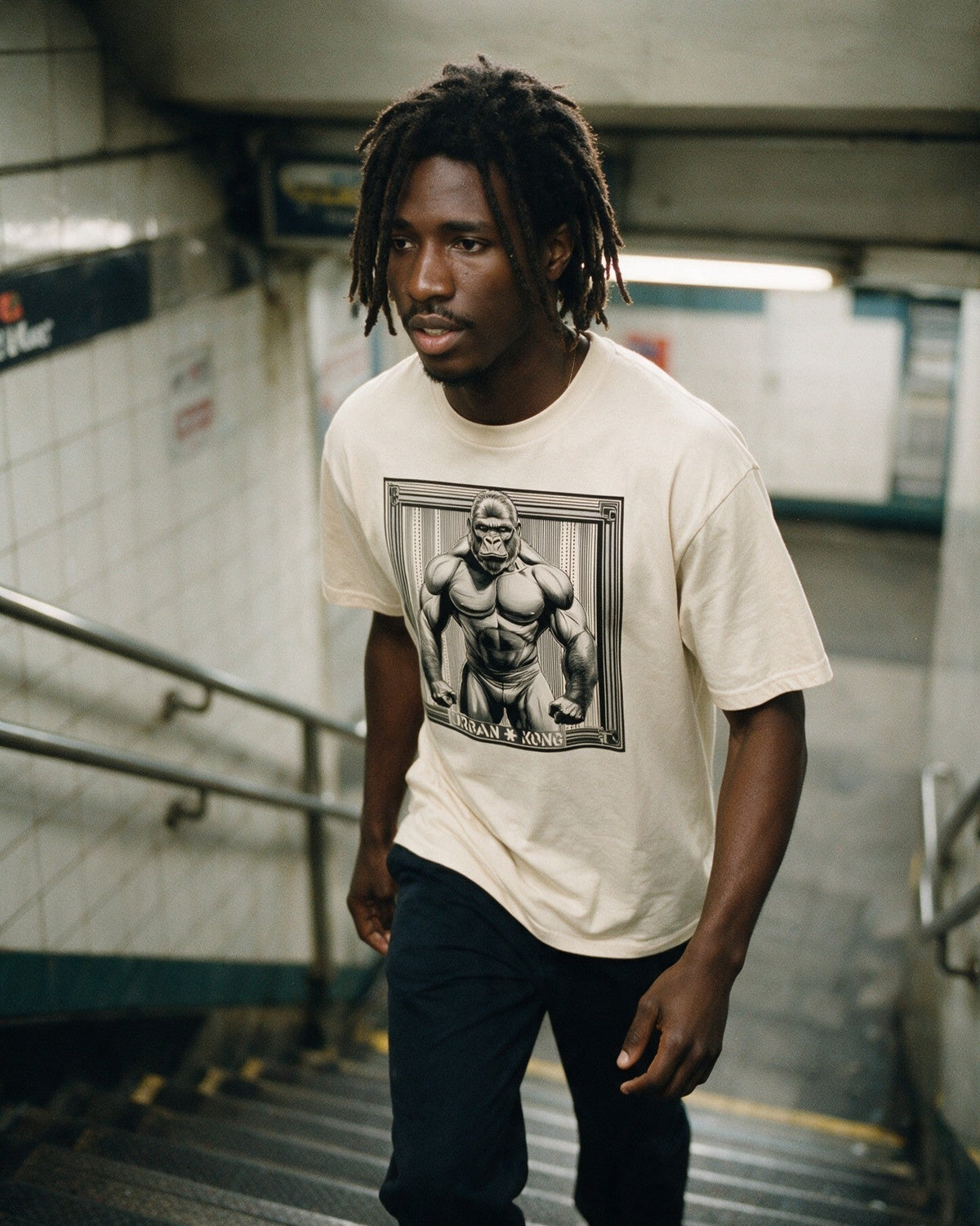Jungle Muscle T-Shirt worn on the street — Urban Kong