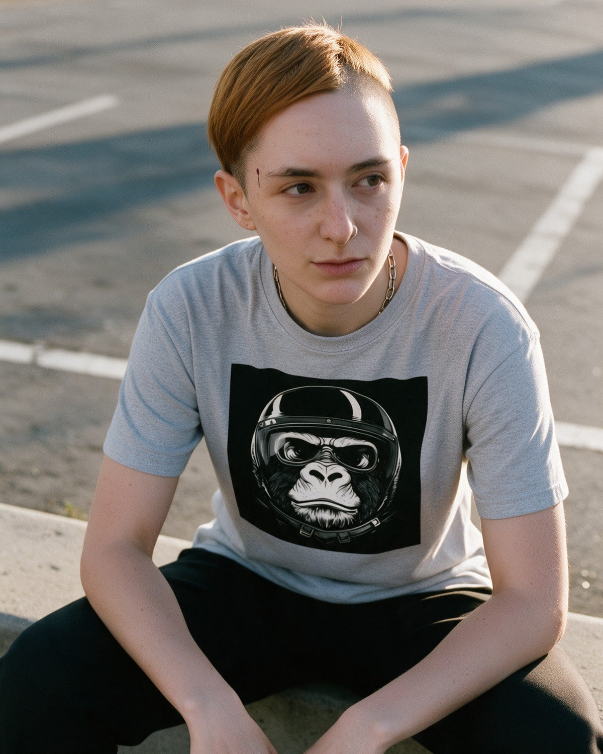 King of the Road T-Shirt in Sport Grey worn on the street — Urban Kong