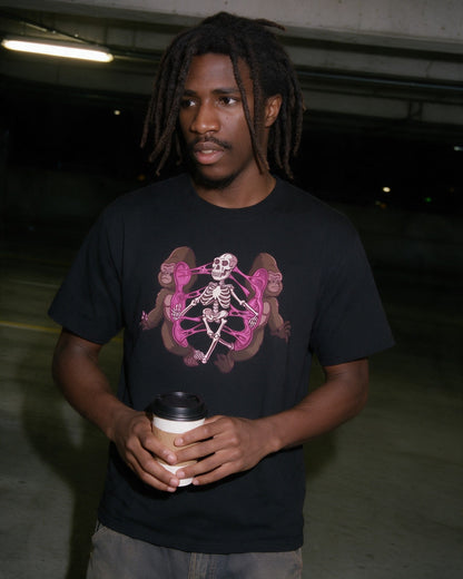 Kong Anatomy T-Shirt in Black worn on the street — Urban Kong