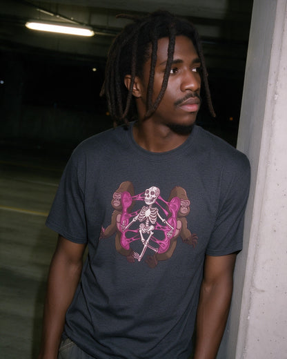 Kong Anatomy T-Shirt in Dark Heather worn on the street — Urban Kong