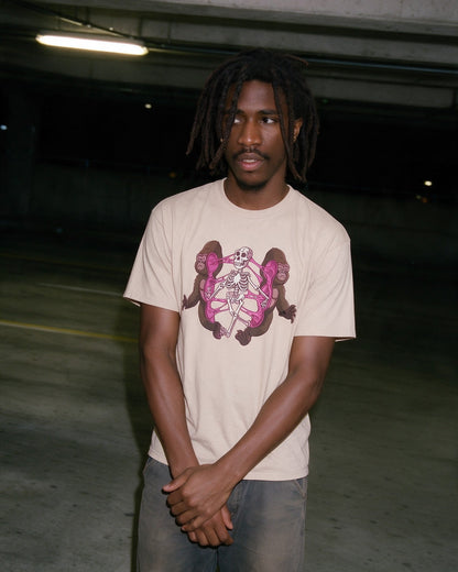 Kong Anatomy T-Shirt in Sand worn on the street — Urban Kong