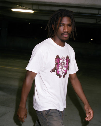 Kong Anatomy T-Shirt in White worn on the street — Urban Kong