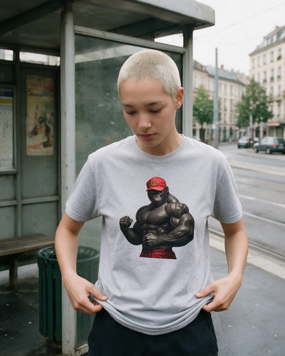 Kong Bulk T-Shirt in Sport Grey worn on the street — Urban Kong