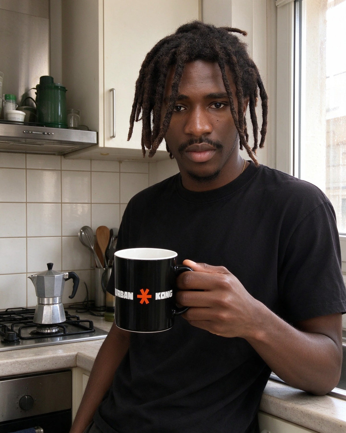 Kong District Mug worn on the street — Urban Kong