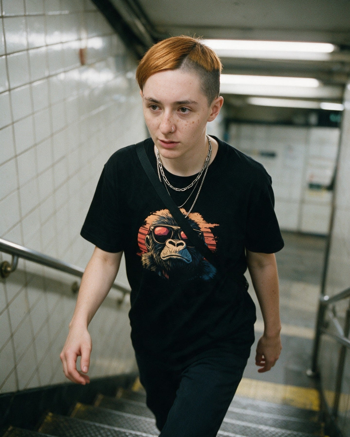 Kong Horizon T-Shirt worn on the street — Urban Kong