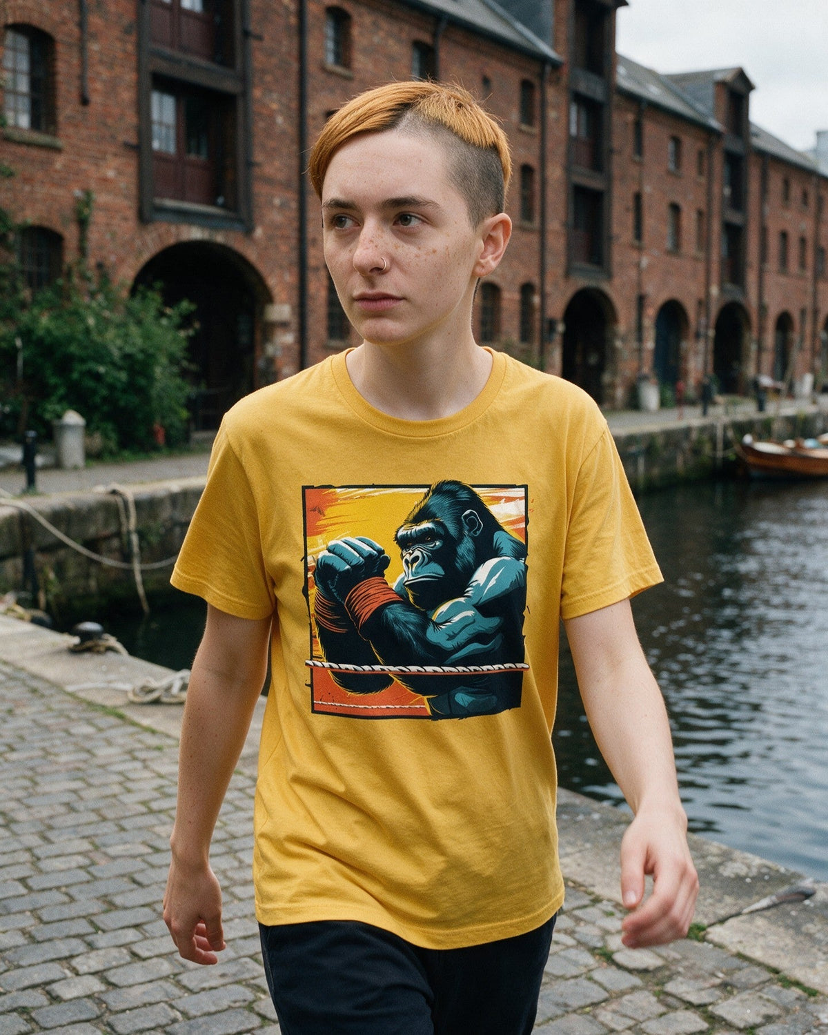 Kong Ready T-Shirt worn on the street — Urban Kong