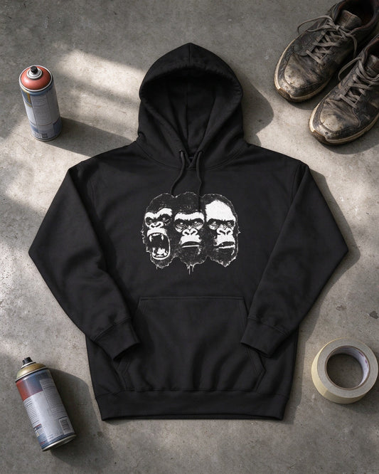 Kong Trinity Hoodie flat lay — Urban Kong