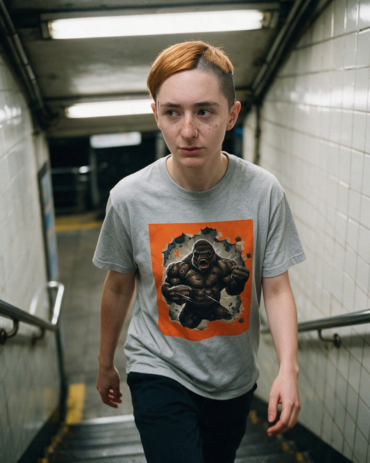 Kong Unleashed T-Shirt worn on the street — Urban Kong