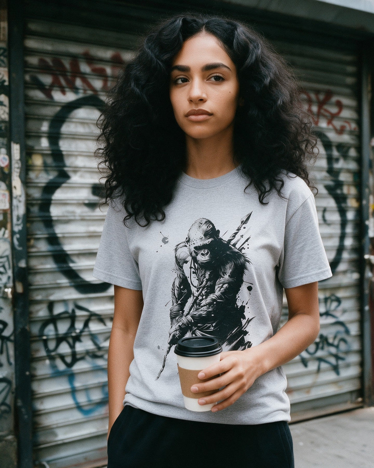 Kongqueror T-Shirt in Sport Grey worn on the street — Urban Kong