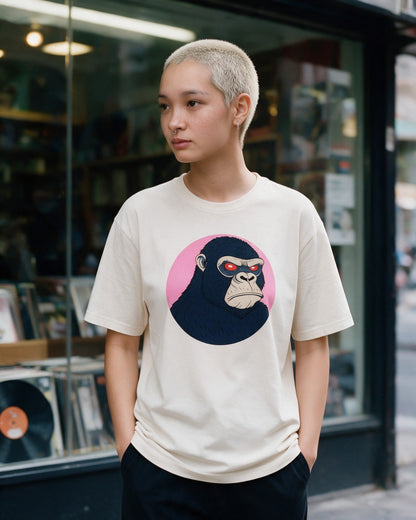 Kong's Mood T-Shirt in Natural worn on the street — Urban Kong