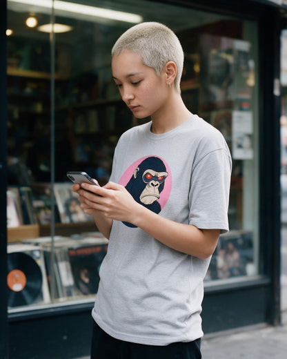 Kong's Mood T-Shirt in Sport Grey worn on the street — Urban Kong