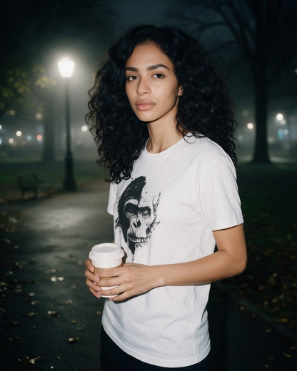Life & Bones T-Shirt in White worn on the street — Urban Kong