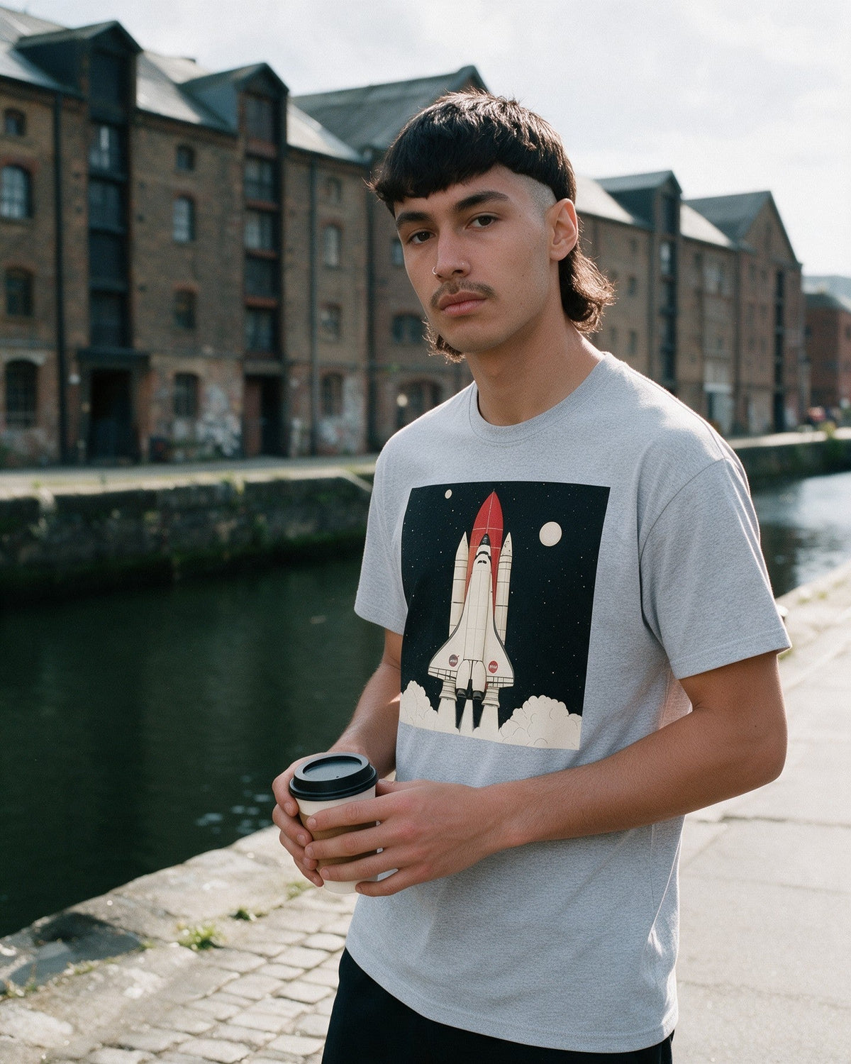 Liftoff T-Shirt in Sport Grey worn on the street — Urban Kong