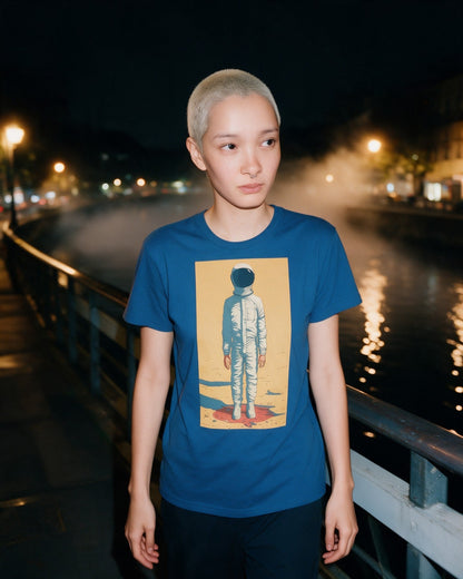 Lost in Space T-Shirt in Sapphire worn on the street — Urban Kong